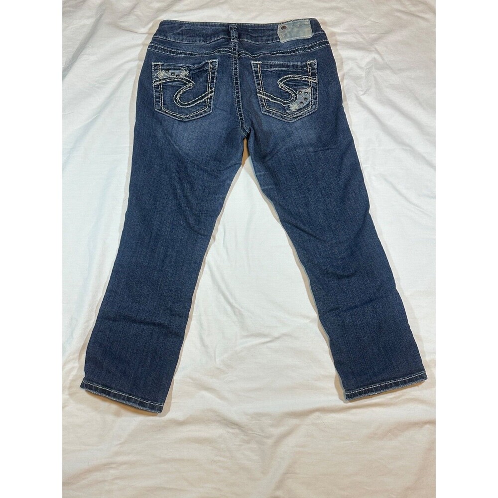 Silver Suki Mid Capri Jeans Women's Size 29 Mid Rise Medium Wash Fluid Denim - Picture 11 of 11